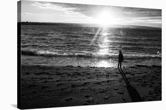 Young Child Alone on Beach-Sharon Wish-Stretched Canvas