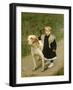 Young Child and a Big Dog-Luigi Toro-Framed Giclee Print