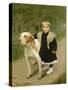 Young Child and a Big Dog-Luigi Toro-Stretched Canvas