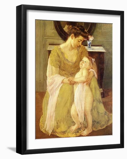 Young Child at Bath Time-Mary Cassatt-Framed Giclee Print