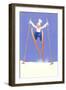 Young Child Skiing with Long Poles-null-Framed Art Print