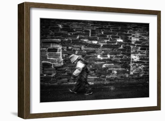 Young Child Walking Down Street-Clive Nolan-Framed Photographic Print