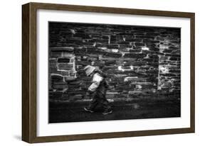 Young Child Walking Down Street-Clive Nolan-Framed Photographic Print