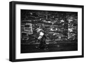 Young Child Walking Down Street-Clive Nolan-Framed Photographic Print