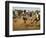 Young Children Play Soccer on a Dirt Pitch by the Side of Railway Tracks-null-Framed Photographic Print