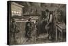 Young Children Waiting for Bones from Meat Saloon Worker-null-Stretched Canvas