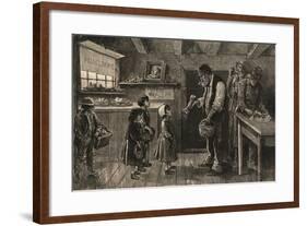 Young Children Waiting for Bones from Meat Saloon Worker-null-Framed Giclee Print