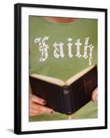 Young Christian Reading the Bible, Saint-Gervais, Haute Savoie, France, Europe-null-Framed Photographic Print
