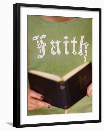 Young Christian Reading the Bible, Saint-Gervais, Haute Savoie, France, Europe-null-Framed Photographic Print