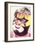 Young Chubby Boy in Wrestling Mask-null-Framed Art Print