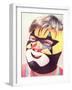 Young Chubby Boy in Wrestling Mask-null-Framed Art Print