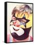 Young Chubby Boy in Wrestling Mask-null-Framed Stretched Canvas