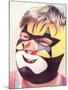Young Chubby Boy in Wrestling Mask-null-Mounted Art Print