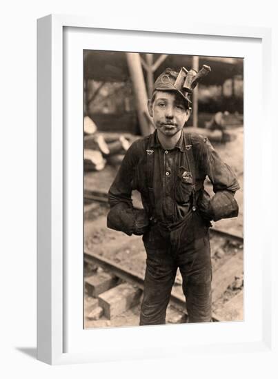 Young Coal Miner at Turkey Knob Mine, West Virginia. 1908 (Photo)-Lewis Wickes Hine-Framed Giclee Print