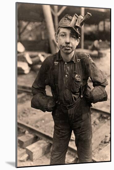 Young Coal Miner at Turkey Knob Mine, West Virginia. 1908 (Photo)-Lewis Wickes Hine-Mounted Giclee Print