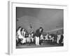 Young Conductor Lorin Maazel Taking a Bow at a Concert by the Robin Hood Dell Orchestra-Nina Leen-Framed Premium Photographic Print