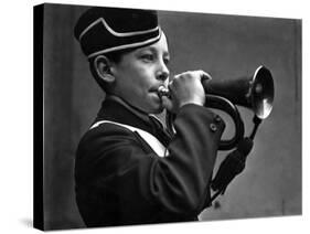 Young Cornet Player-null-Stretched Canvas