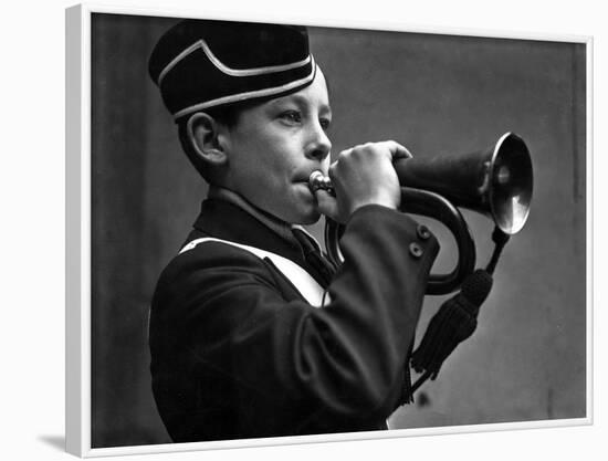 Young Cornet Player-null-Framed Photographic Print