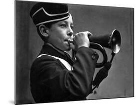 Young Cornet Player-null-Mounted Photographic Print