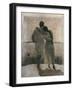 Young Couple, Central Panel from the Dream and Reality Triptych, 1905-Angelo Morbelli-Framed Premium Giclee Print