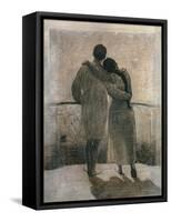 Young Couple, Central Panel from the Dream and Reality Triptych, 1905-Angelo Morbelli-Framed Stretched Canvas