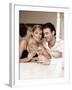 Young Couple Clinking Glasses of White Wine-Sporrer & Skowronek-Framed Photographic Print