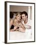 Young Couple Clinking Glasses of White Wine-Sporrer & Skowronek-Framed Photographic Print