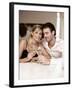 Young Couple Clinking Glasses of White Wine-Sporrer & Skowronek-Framed Photographic Print