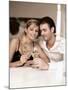 Young Couple Clinking Glasses of White Wine-Sporrer & Skowronek-Mounted Photographic Print