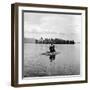 Young Couple Embracing on Small Rock Protruding from the Waters of Lake George-Nina Leen-Framed Photographic Print