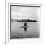 Young Couple Embracing on Small Rock Protruding from the Waters of Lake George-Nina Leen-Framed Photographic Print