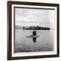 Young Couple Embracing on Small Rock Protruding from the Waters of Lake George-Nina Leen-Framed Photographic Print