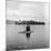 Young Couple Embracing on Small Rock Protruding from the Waters of Lake George-Nina Leen-Mounted Photographic Print