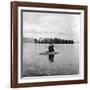 Young Couple Embracing on Small Rock Protruding from the Waters of Lake George-Nina Leen-Framed Photographic Print