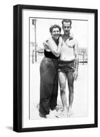 Young Couple in Swimwear on Beach, Ca. 1929-null-Framed Photographic Print