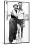 Young Couple in Swimwear on Beach, Ca. 1929-null-Mounted Photographic Print