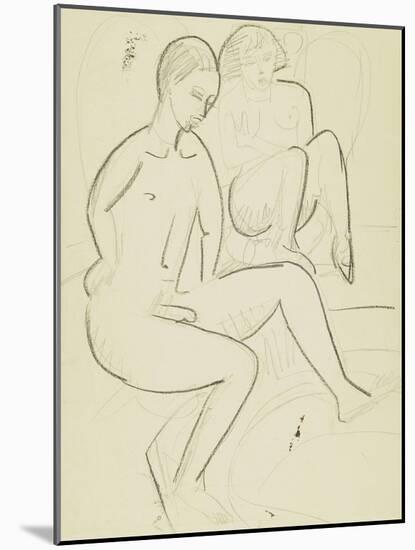 Young Couple in the Bathroom-Ernst Ludwig Kirchner-Mounted Giclee Print