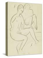 Young Couple in the Bathroom-Ernst Ludwig Kirchner-Stretched Canvas