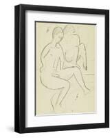Young Couple in the Bathroom-Ernst Ludwig Kirchner-Framed Premium Giclee Print