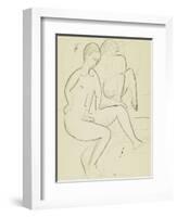 Young Couple in the Bathroom-Ernst Ludwig Kirchner-Framed Premium Giclee Print