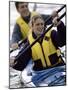 Young Couple Kayaking-null-Mounted Photographic Print