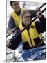 Young Couple Kayaking-null-Mounted Photographic Print