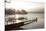 Young Couple on Pier, Sunset, Derwent Water, Cumbria, UK-Peter Adams-Stretched Canvas