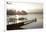 Young Couple on Pier, Sunset, Derwent Water, Cumbria, UK-Peter Adams-Framed Photographic Print