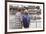 Young Couple on the River Bank in a European City (Rear View) Romantic Journey.-De Visu-Framed Photographic Print