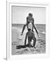 Young Couple Playing Leapfrog on the Beach-The Chelsea Collection-Framed Giclee Print