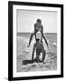 Young Couple Playing Leapfrog on the Beach-The Chelsea Collection-Framed Art Print