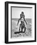 Young Couple Playing Leapfrog on the Beach-The Chelsea Collection-Framed Art Print