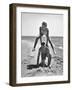 Young Couple Playing Leapfrog on the Beach-The Chelsea Collection-Framed Art Print