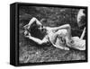 Young Couple Relaxing During Woodstock Music Festival-Bill Eppridge-Framed Stretched Canvas